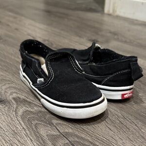 Vans Kids Black and White Slip-On Sneakers